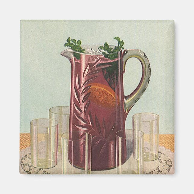 Imán Bebidas y bebidas de época, lanzador de Sangria (Frente)