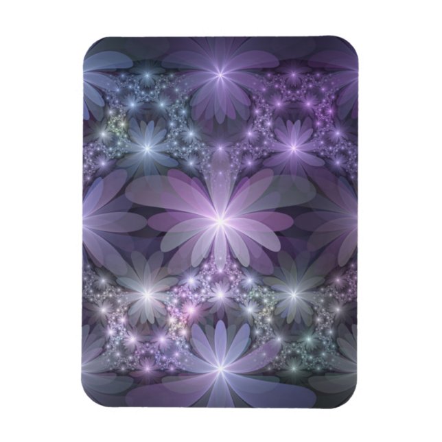Imán Bed of Flowers Trendy Shiny Abstract Fractal Art (Vertical)