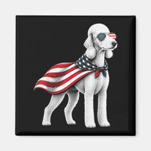 Imán Bedlington Terrier 4 de julio bandera americana