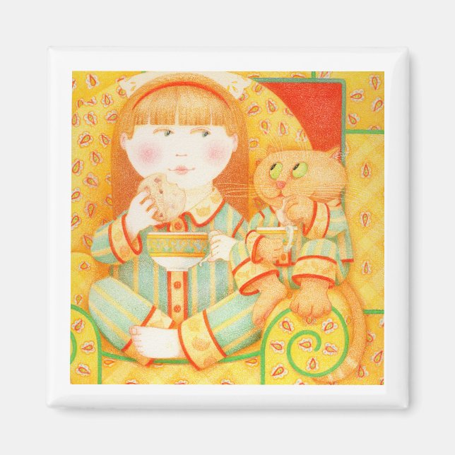 Imán BEDTIME SNACK Square Magnet - Blanco (Frente)