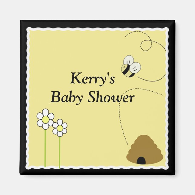 Imán BEE FELIZ Baby Shower Favnet (Frente)