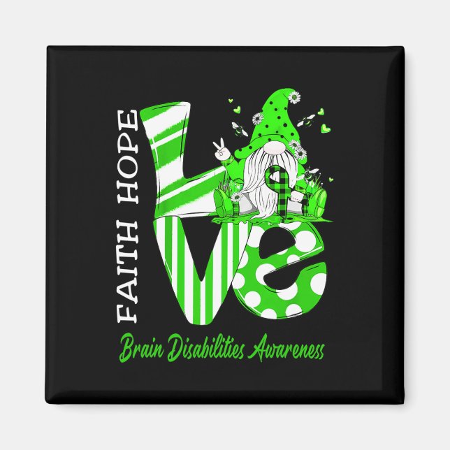 Imán Bee Gnome Ama a las discapacidades cerebrales Conc (Frente)