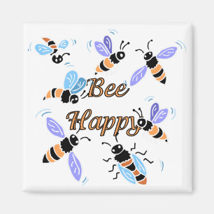 Imán Bee Happy Cute Bumble Bee Tees and Gifts