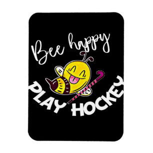 Imán Bee Happy Play Hockey Bee Regalos, Amo Abeja Miel