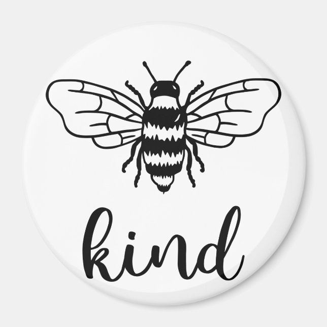 Imán Bee Kind Black Magnet (Frente)