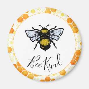 Imán Bee Kind Bumblebee Honeycomb