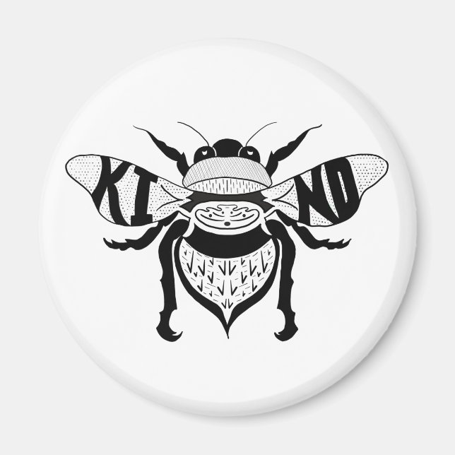 Imán Bee Kind Circle Refrigerator Magnet  (Frente)
