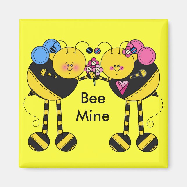 Imán Bee Mine Valentine Magnets (Frente)