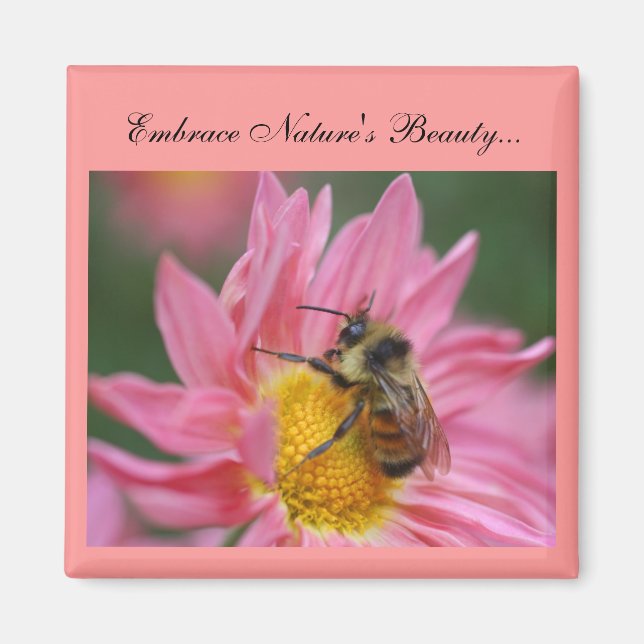 Imán Bee on Daisy Inspiradora la belleza de la naturale (Frente)