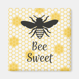 Imán Bee Sweet Square Magnet 2 in