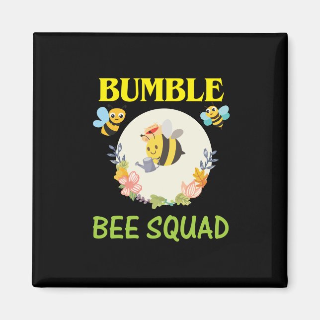 Imán Beekeeper Art Bumble Bee Squad (Frente)