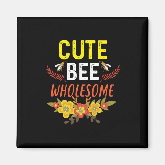 Imán Beekeeper Art Cute Bee Wholesome (Frente)