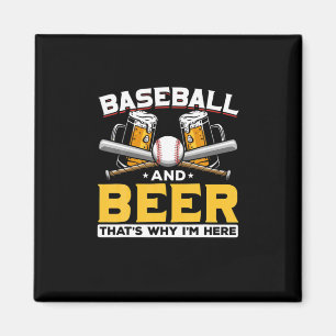 Imán Beer Drinker Beer Humor de cerveza de béisbol Cump
