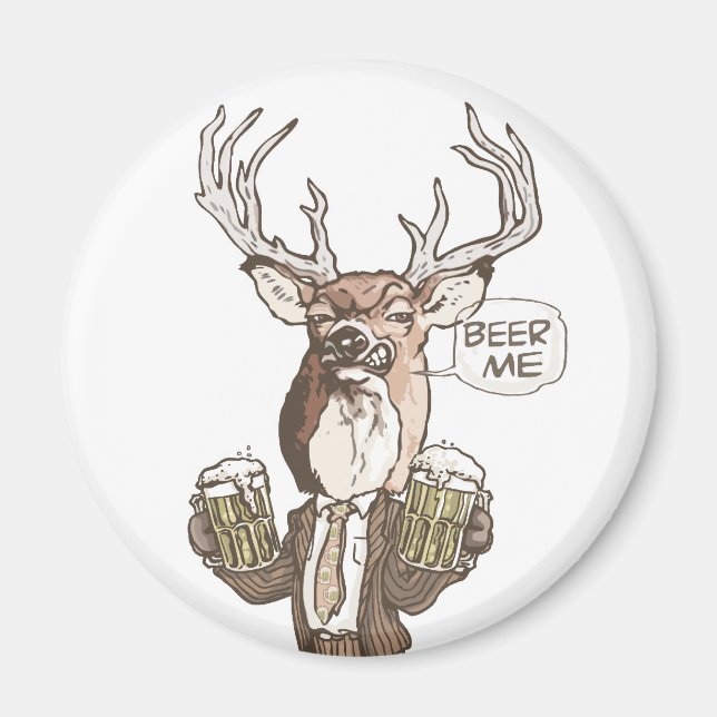 Imán Beer Me Beer Buck de Mudge Studios (Frente)