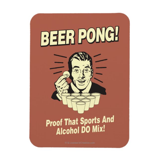 Imán Beer Pong: Prueba de la mezcla de alcohol y deport (Vertical)