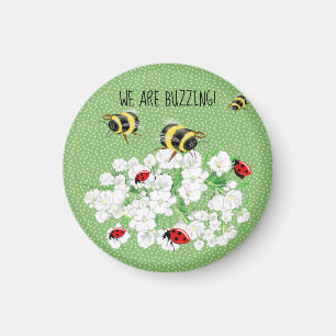Imán BEES y LadyBugs - Arte de LeahG Salvar las abejas