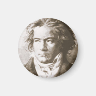 Imán Beethoven En Sepia Pinback
