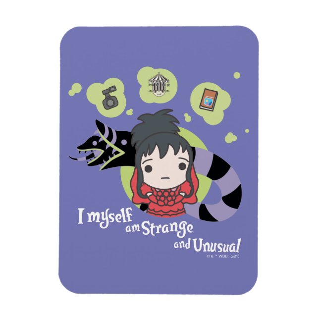 Imán Beetlejuice | Chibi Lydia "Strange and Unusual" (Vertical)