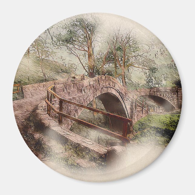 Imán Beggars Bridge, Glaisdale - Watercolour Art (Frente)