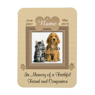 Imán Beige en memoria de un gato o un perro