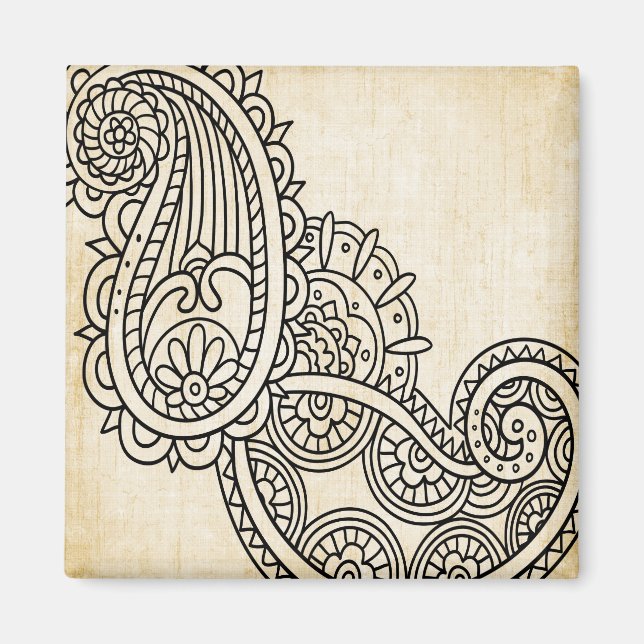 Imán Beige Mehndi Motif Magnet (Frente)