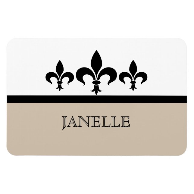 Imán Beige Swanky Fleur De Lis Flexi Magnet (Horizontal)