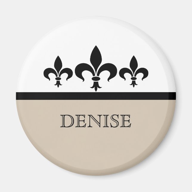 Imán Beige Swanky Fleur De Lis Magnet (Frente)