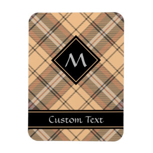 Imán Beige y tartán marrón