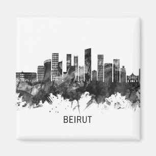 Imán Beirut Lebanon Skyline BW