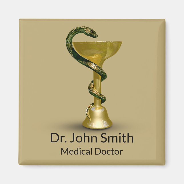 Imán Beis Medical Bowel Snake Hygieia Gold Caduceus (Frente)