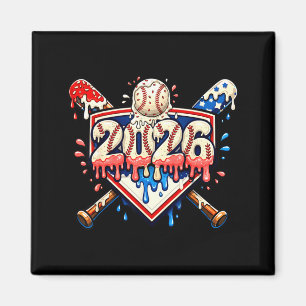Imán Béisbol 2026 Bate de Drip de Helado para Niños Cum