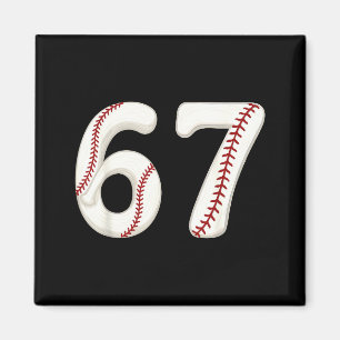 Imán Béisbol 67 Número Divertido Seis Siete Gen Alpha M