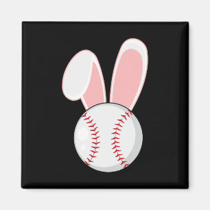 Imán Béisbol divertido Bunny Easter Kids Niños Niños Ni