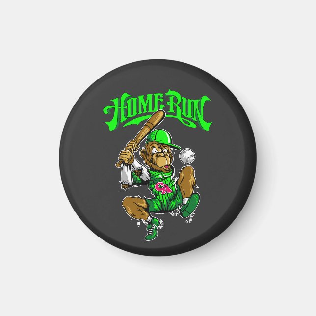 Imán Béisbol Home Run Monkey (Frente)