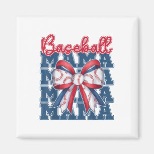 Imán Béisbol Mama Coquette Bow Sport Mom Día de la Madr