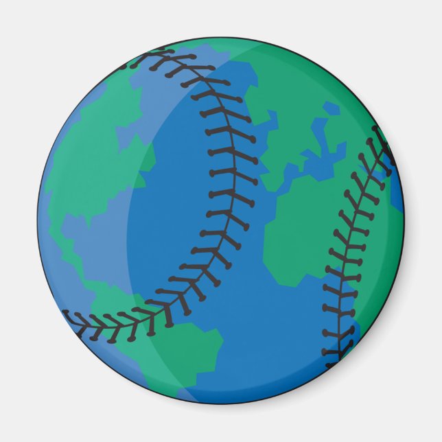 Imán béisbol mundial de la Tierra (Frente)
