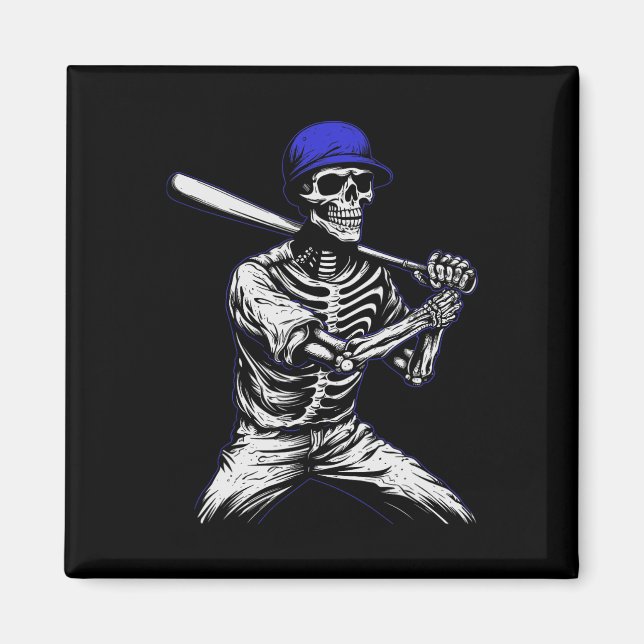 Imán Béisbol Skeleton Halloween (Frente)