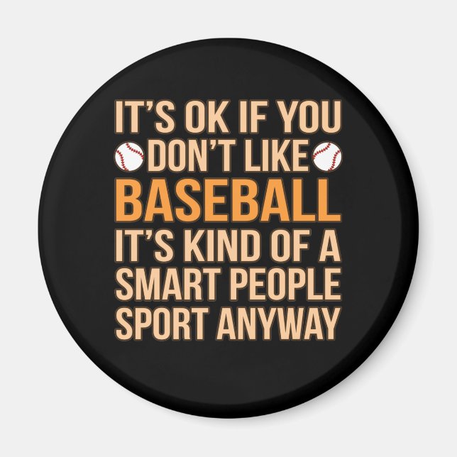 Imán Béisbol Smart People Sport Player Lover Coach Gra (Frente)