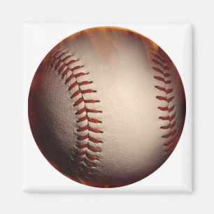 Imán Béisbol suavemente coloreado cambiado al rojo