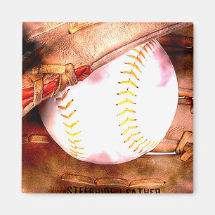 Imán Béisbol y Glove Grunge Style