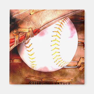 Imán Béisbol y Glove Grunge Style