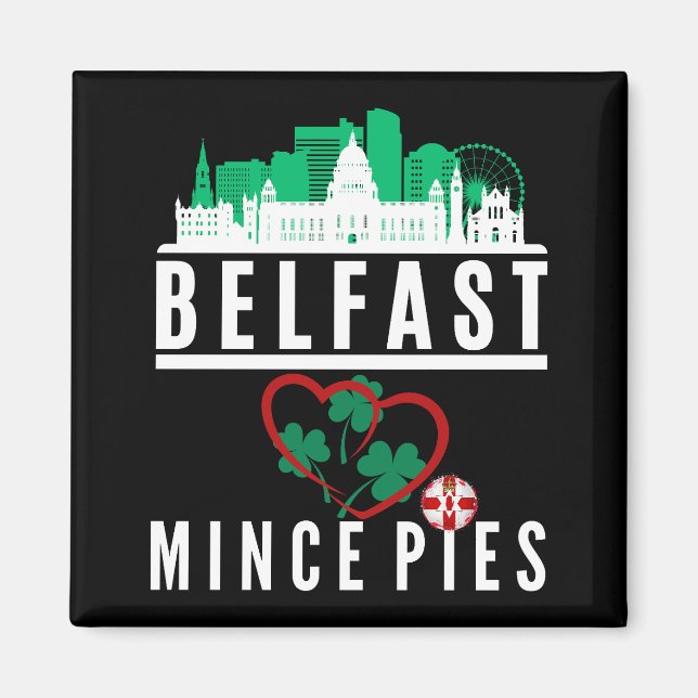 Imán Belfast ama a Mince Pies Cityscape (Frente)