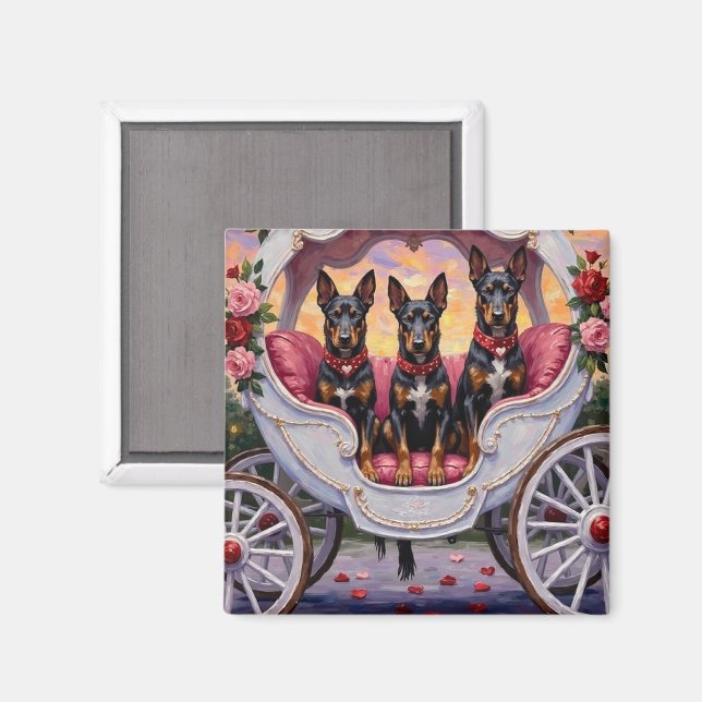 Imán Belgian Malinois Dog Valentine's Day (Anverso/Reverso)