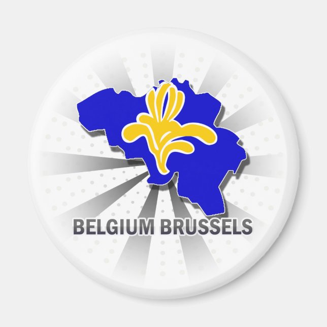 Imán Bélgica Mapa de la bandera de Bruselas 2.0 (Frente)
