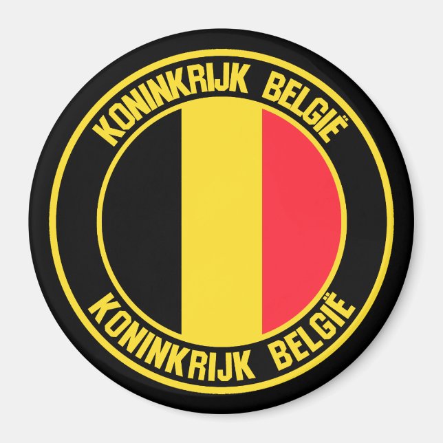 Imán Bélgica Round Emblem (Frente)