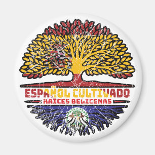 Imán Belice Beliceño España Español Raíces Árbol Bander