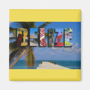 Imán Belice Tropical Beach Blue Ocean Travel Fotos