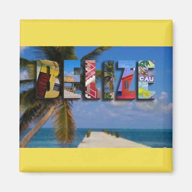 Imán Belice Tropical Beach Blue Ocean Travel Fotos (Frente)