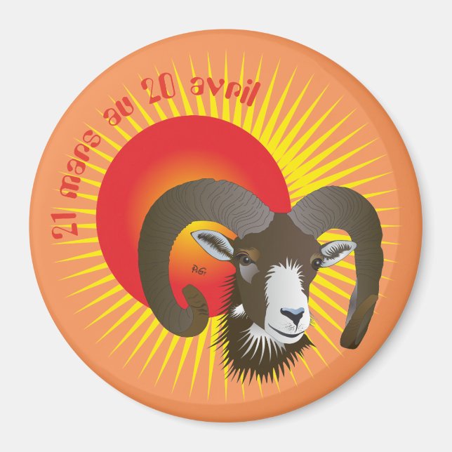 Imán Bélier 21 mars au 20 avril Magnet (Frente)