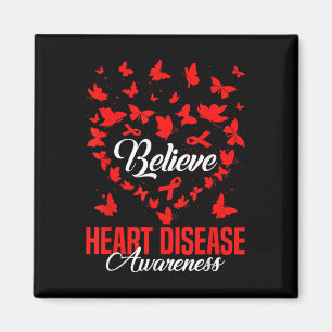 Imán Believe Heart Disease Awareness Mes Red Butterfl